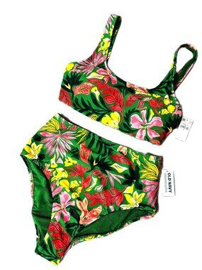 Old Navy Hawaiian Floral 2 piece Bikini Swimsuit  Sz small NWT